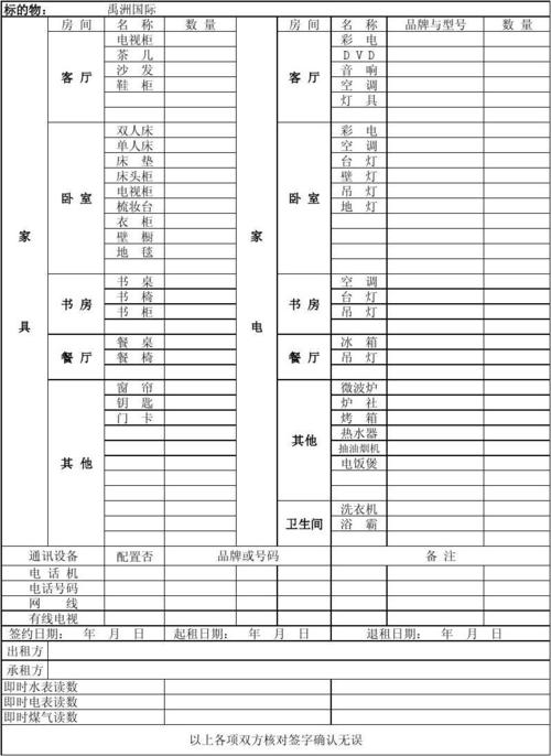 家具表格-家具表格怎么制作