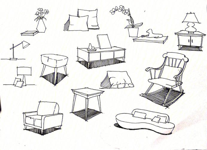 手绘家具平面图-手绘家具平面图怎么画